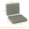 2 Piece Cushion Seat Cushion Back Pad for Rattan Furniture Indoor and Outdoor