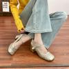 2025 summer new Mary Jane woven single shoes women wear high-end temperament single shoes women thick heels are not tired