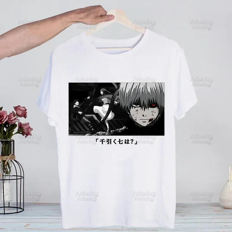 

Токийский Гуль Харадзюку Мужские Футболки Топы Дизайн Канеки Кен Японское Аниме Футболки Футболка с Коротким Рукавом Эстетичная Аниме Футболка 4XL