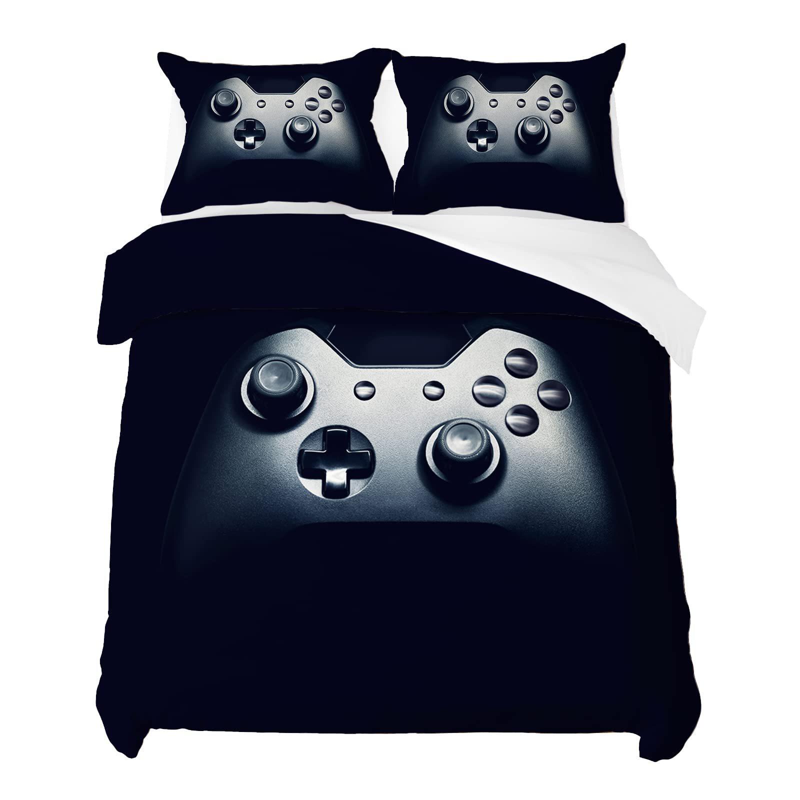 

Black Game Handle Three-Piece Quilt Cover 3D Digital Printing Bedding Set Bed Cover EU single 135*200