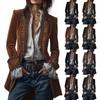 Women's Velvet Vintage Long-sleeved Cardigan with A Casual Opening and Mid-length Coat