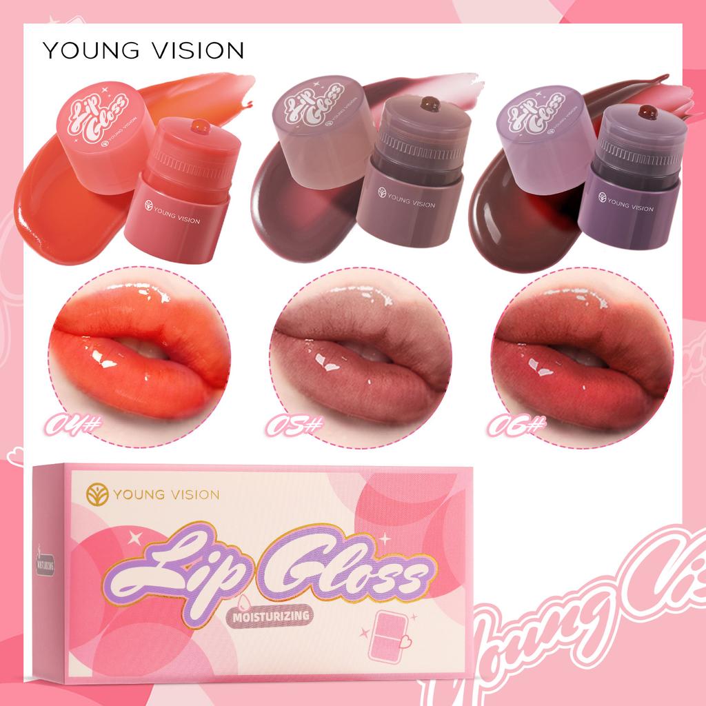Twist Lipgloss 3-Farben-Set Volle Feuchtigkeit Candy Nude Durchscheinender Spiegel Lipgloss Feuchtigkeitsspendendes Lippenöl