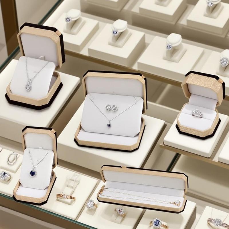 Velvet Display Jewelry Gift Box Jewelry Packing Case For Rings Bracelets Necklaces Sets Exquisite Bow Octagon Jewelry Box