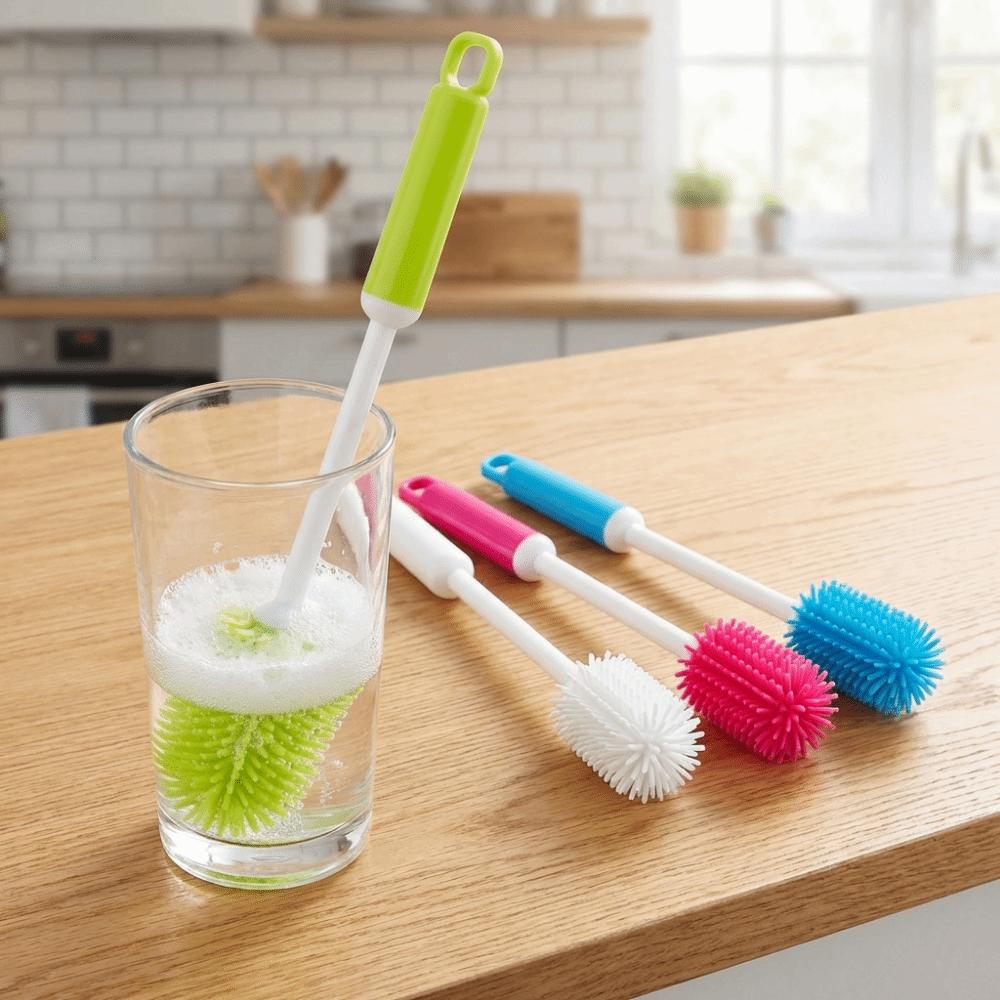 Eco-Friendly 360-Degree Rotating Cleaning Brush Silicone Cup Brush  Baby Feeding Bottles