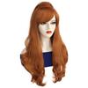 Synthetic Hair Costume Women Wigs Long Straight Wig Orange Ginger Wig with Side Bangs for Cosplay Halloween Party