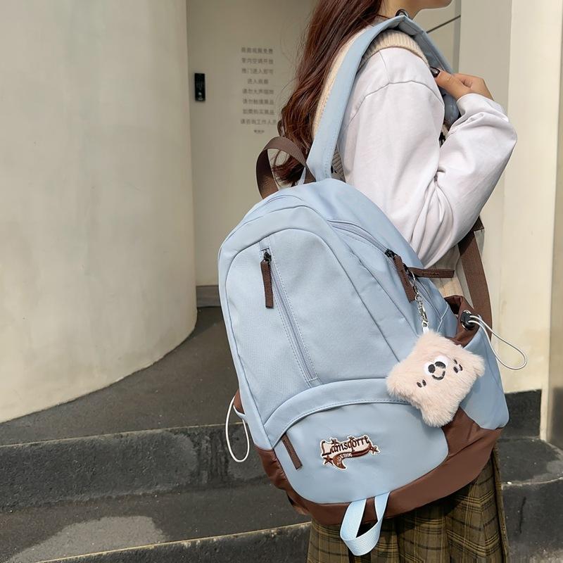 Wenyi Fan cute contrasting colors large-capacity student schoolbag new outdoor college style backpack