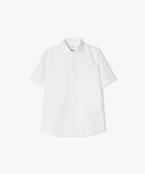 River Classy [25Ss] Llm31580 White Slim Fit Wide Collar Business Short Sleeve Shirt 115