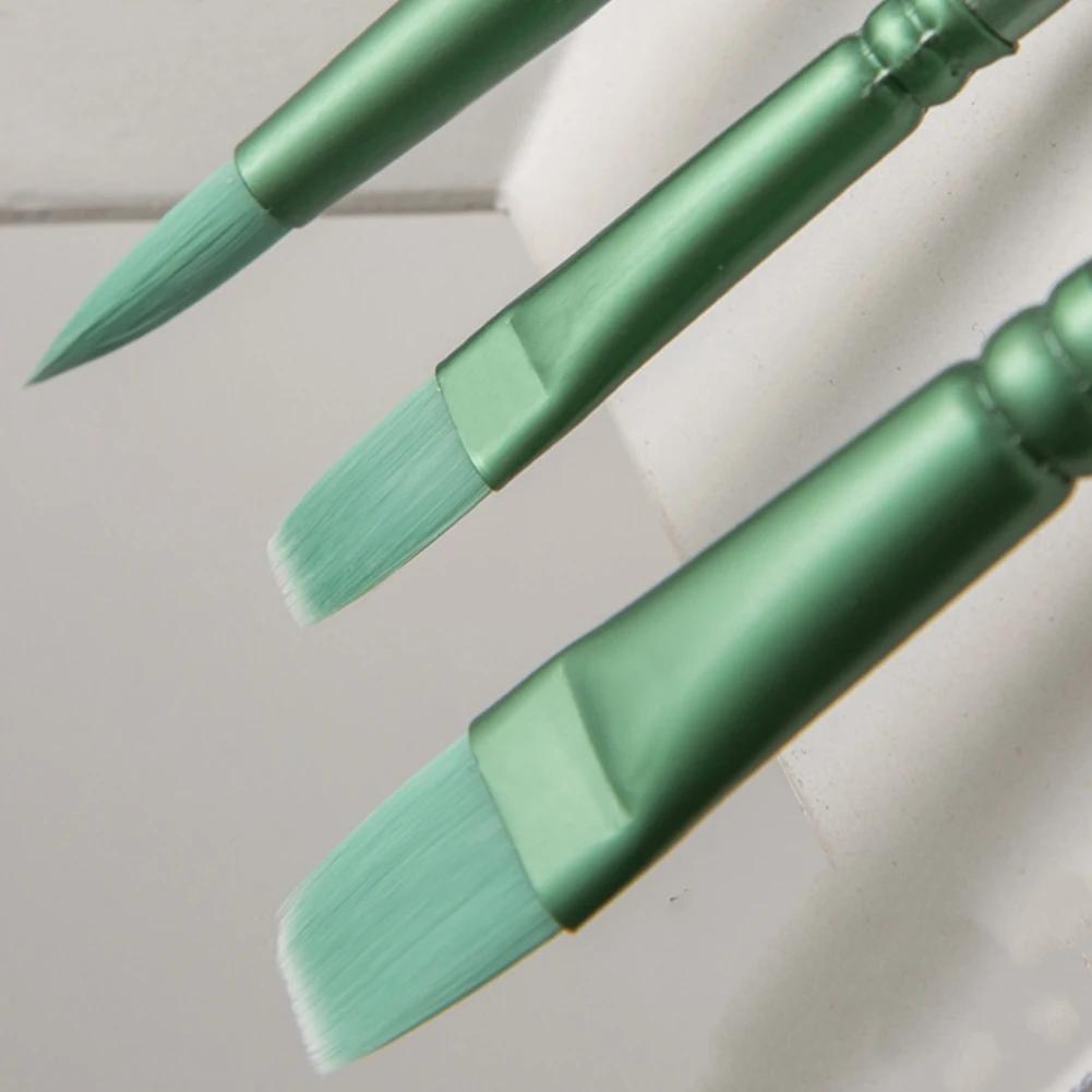4/6Pcs Watercolor Paint Brushes Paint Brushes Set Pointed Tip Paint Brushes Set Flat Head Watercolor Brush for Miniature Model