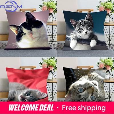 Cute Animal Bed Pillowcase for Car Sofa Home  Pet Cat Printed   Cushion Cover