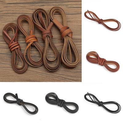Vintage Hakiki Inek Derisi Deri Kordon Şerit Düz Halat Diy Deri El Sanatları Takı Çantası 1 Metre Leathercraft
