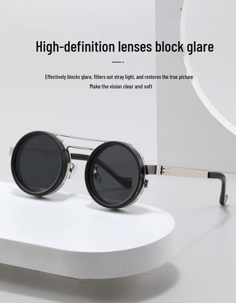 2025 Industrial Punk Style Sunglasses: New Camera ND Lens, Adjustable Multi-Level Polarizing, Prescription-Ready