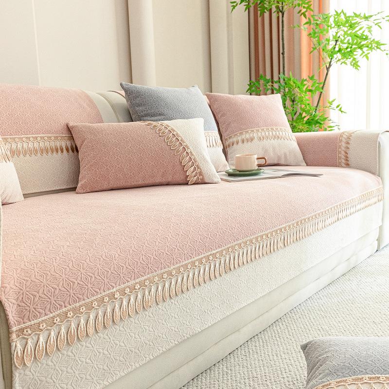 Leather Sofa Cushion Cover Is Universal In All Seasons  New Simple Chenille Non-Slip Concubine Sofa Towel Cloth Seat Cushion