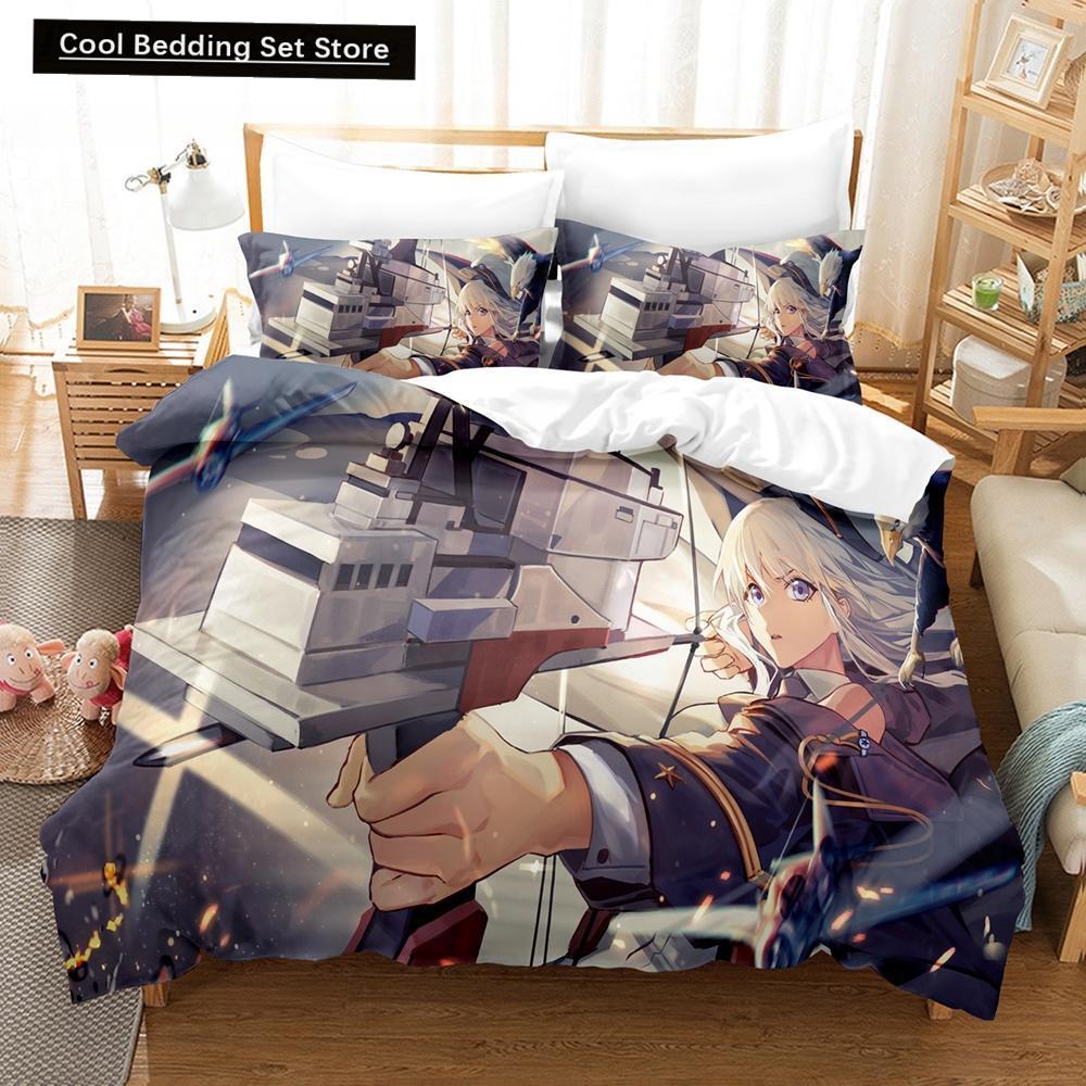 3D Print Anime Azur Lane Bedding Set Single Twin Full Queen King Size Bed Set Adult Kid Bedroom Duvet Cover Sets Bed Sheet Set