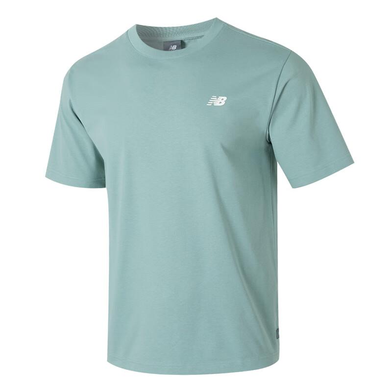 

New Balance T Shirts Men s Teal Crew Neck Moderate Straight Fit NEE36011-EMD M