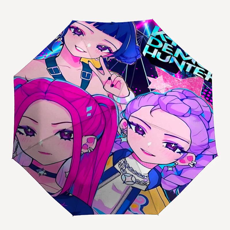 

1pc KPop Hunter Automatic Folding Umbrella, Durable Plastic & Iron, Lightweight for Outdoor Daily Use 027