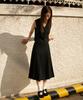 Woman Women'S Pleated Midi Skirt [Black]