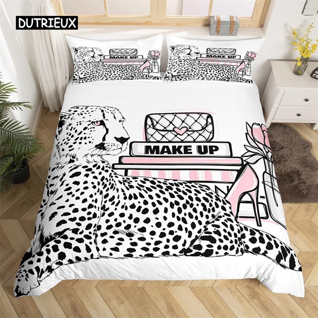 Flower Butterfly High Heels Duvet Cover King Fantasy Glitter Quilt Cover Polyester Romantic Theme Bedding Set Valentine Day Gift