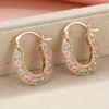U-shaped  circle colorful circular design women's earrings, light luxury high-end earrings