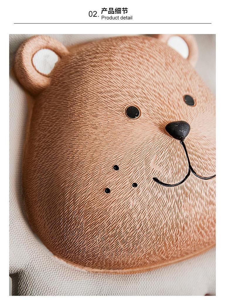 Large Nordic Lion Piggy Bank: Cute Decorative Coin Holder for Children's Room or Living Room