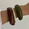 IngeSight.Z 3 Styles Boho Irregular Thick Resin Acrylic Bangle Women On Hand Vintage Geometric Elegant Bracelet Pulseras Jewelry