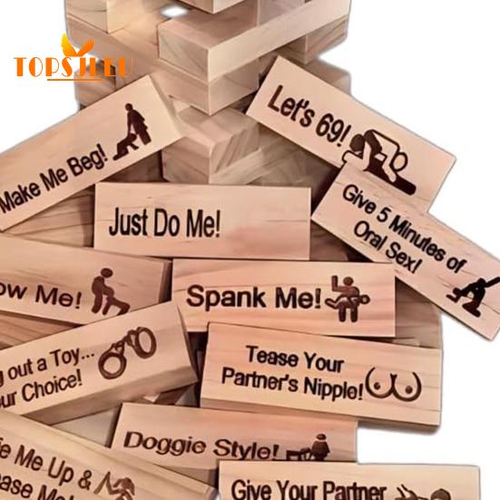 48Pcs Super Naughty Building Blocks,Romantic Adult Party Gift,Valentine Tumbling Tower Stacking Blocks Game