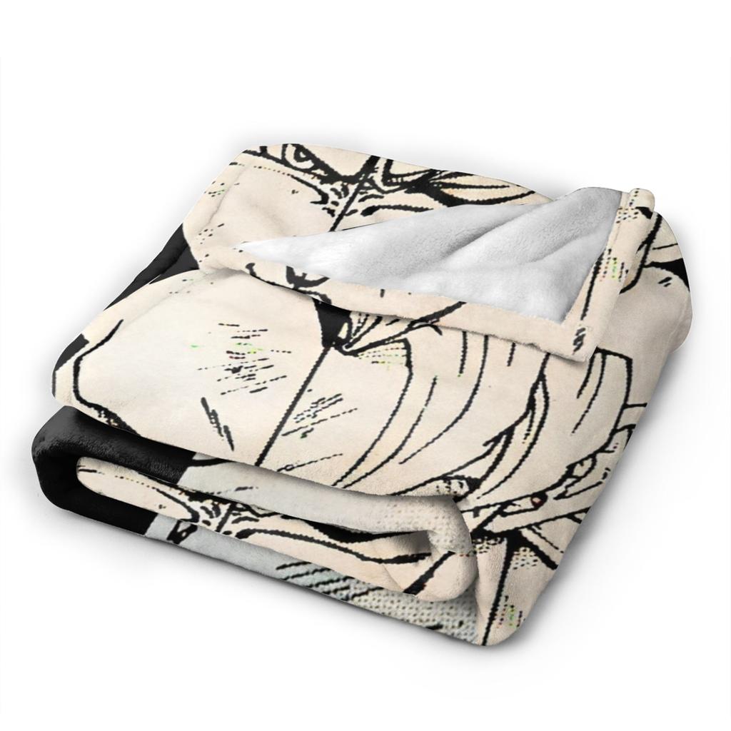 Two Rivals Goku and Vegeta DBZ Knitted Blankets Flannel Ultra-Soft Throw Blanket for Bedroom Sofa Bedspread