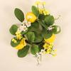 Lemon Flower Wreath Candle Ring Artificial Leaves Spring Greenery Garland Pillar Candle Home