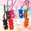 Fashionable Rabbit Shaped Keyring Artificial Leather Bunnys Bag Pendant Keychain Handbag Accessory for Animal Lovers