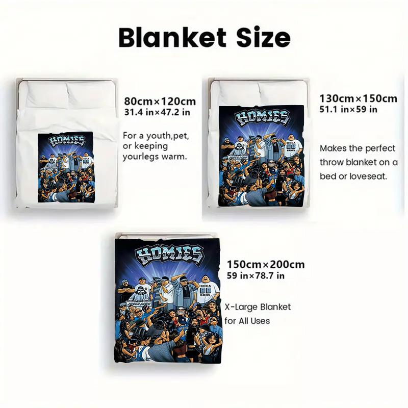 Homies 2D Flat Pattern Flannel Blanket High Quality All Seasons Warmth and Comfort Perfect for Christmas Gifts.MMT0918183