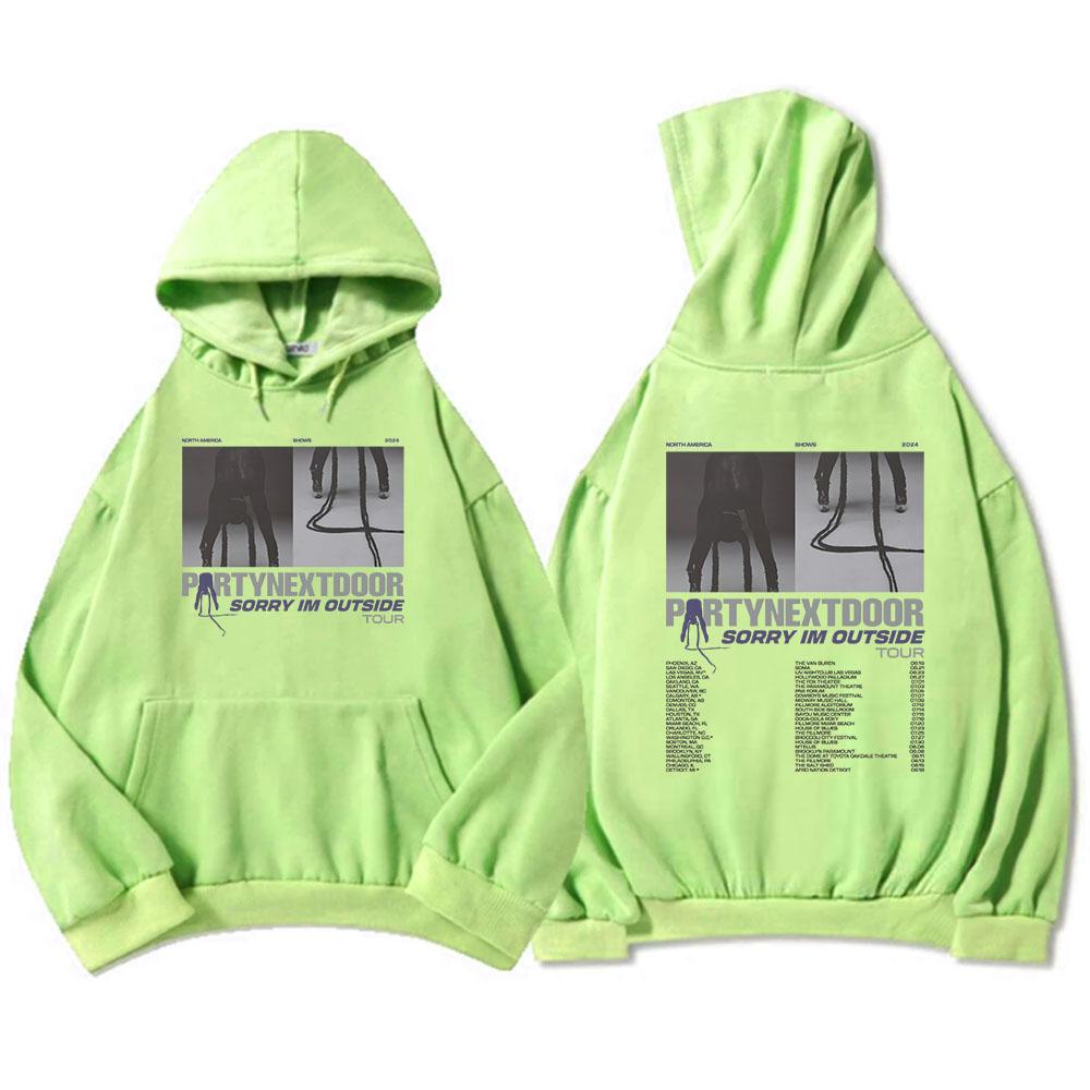 Sorry I'm Outside Tour 2024 Hoodies PartyNextDoor Real Women Graphic Sweatshirt for Fan Streetwear Ropa Hombre Winter Men Hoodie