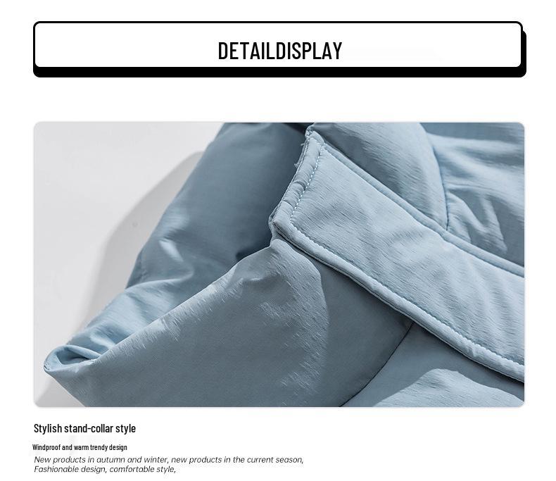 Men's Stand Collar Winter Cotton Jacket - Thickened, Loose-Fit, Trendy Down Outerwear