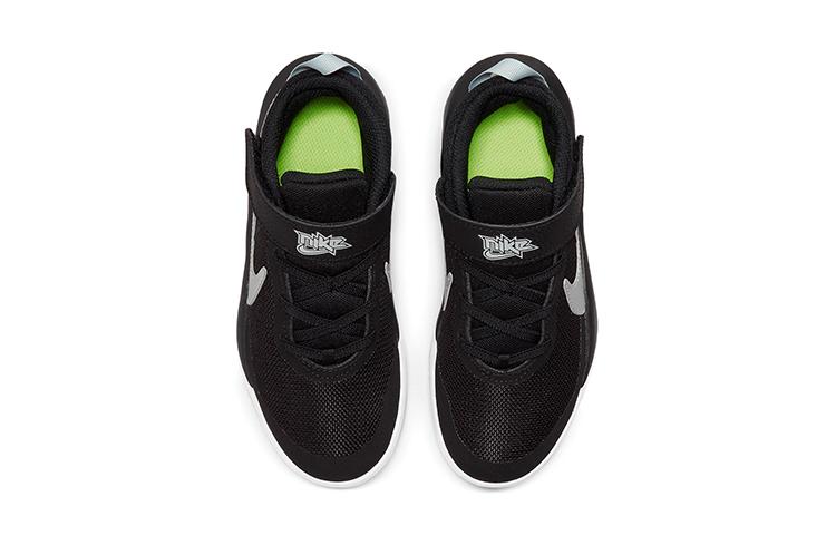 Nike Team Hustle D 10 Slip Resistant Cushioning Abrasion Resistant Low Top Children's Basketball Shoes Black White CW6736-004