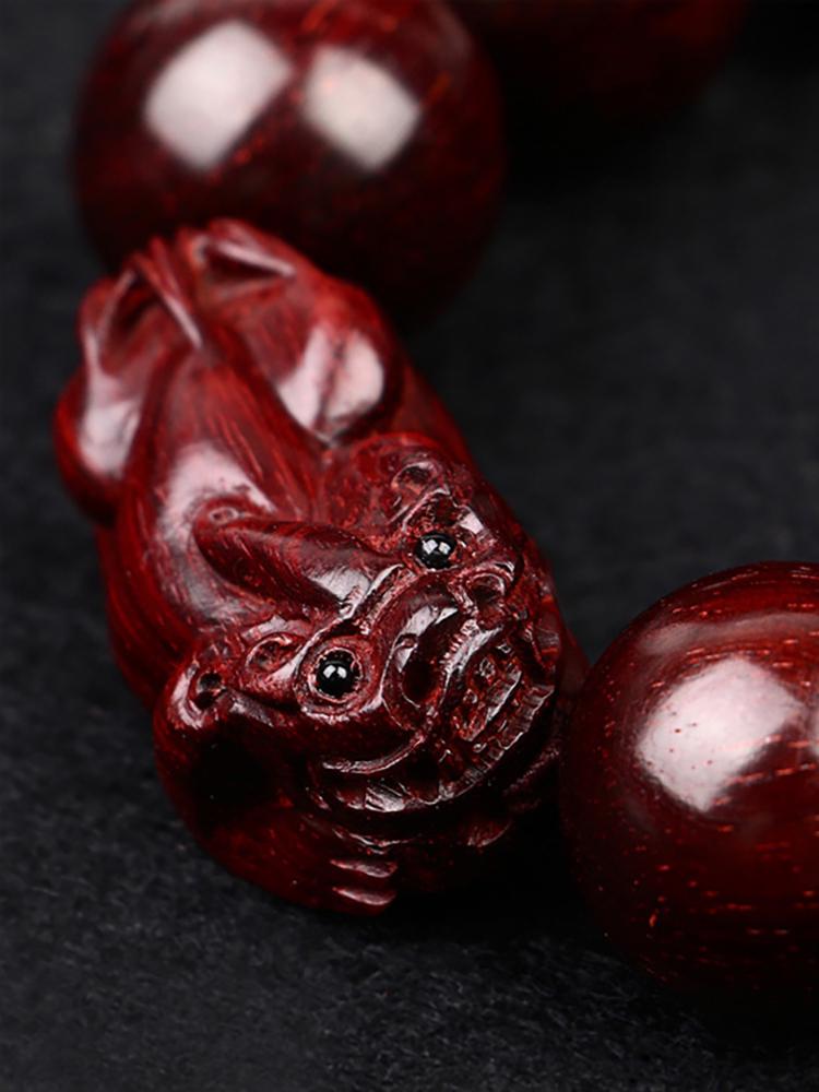 Sandalwood & Indian Rosewood Pixiu Prayer Bracelet for Men & Women