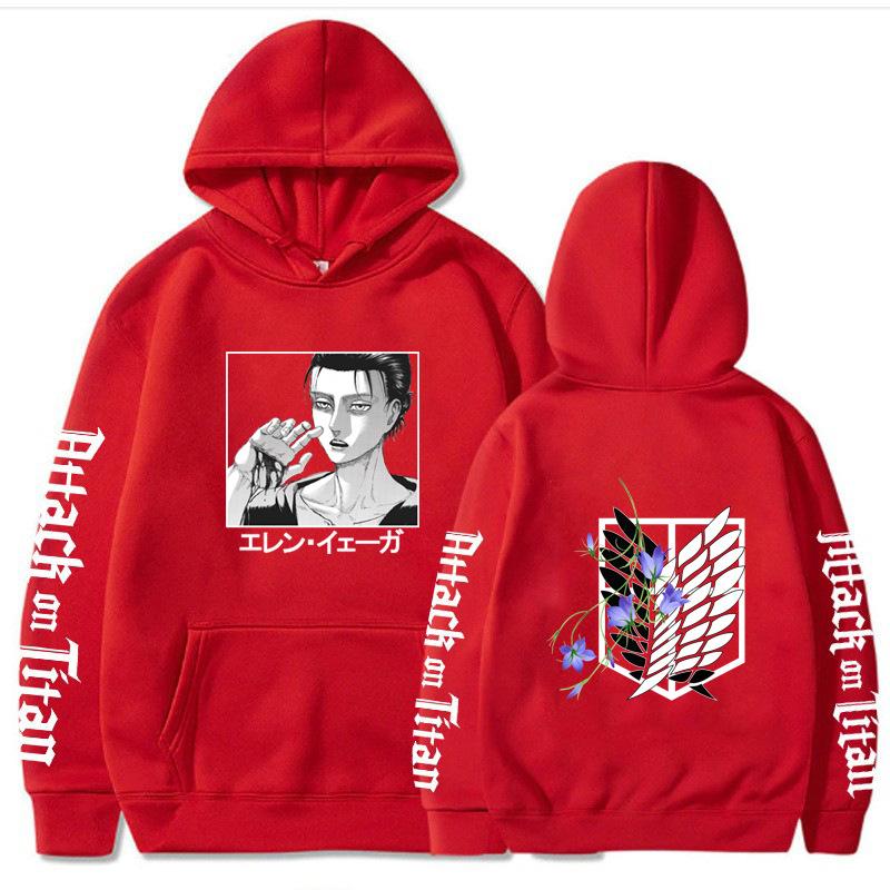 Attack on Titan Eren Jaeger Hoodie Men Women Sweatshirt Print Unisex Hip Hop Style Autumn Winter Fashion Tops Clothes