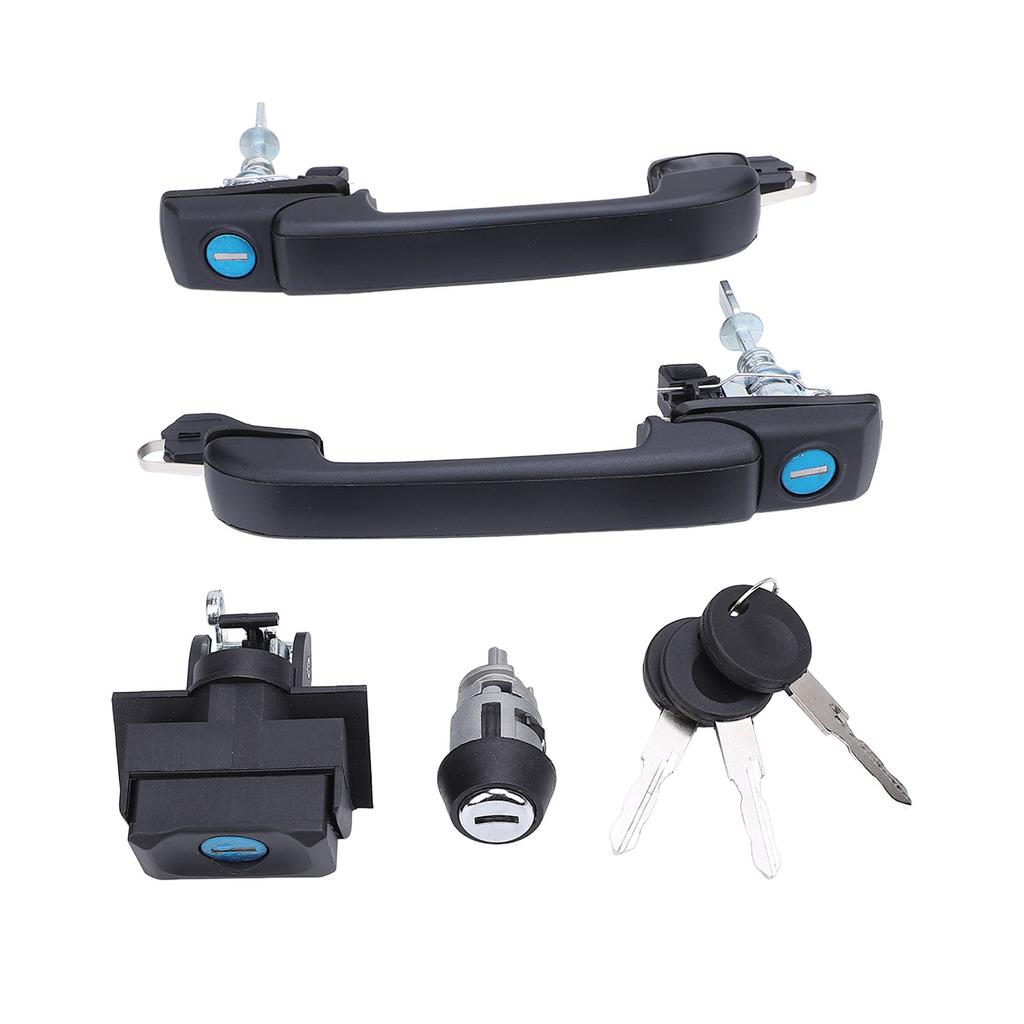 Conjunto de 5 Peças Maçaneta Externa da Porta do Carro com Chave e Fechadura da Porta Traseira 1H0837207B para Cabrio 1995 a 1998