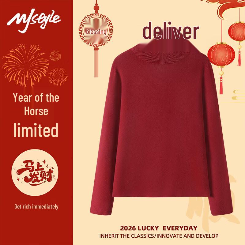 MJ STYLE Women s Mock Neck Knit Sweater L