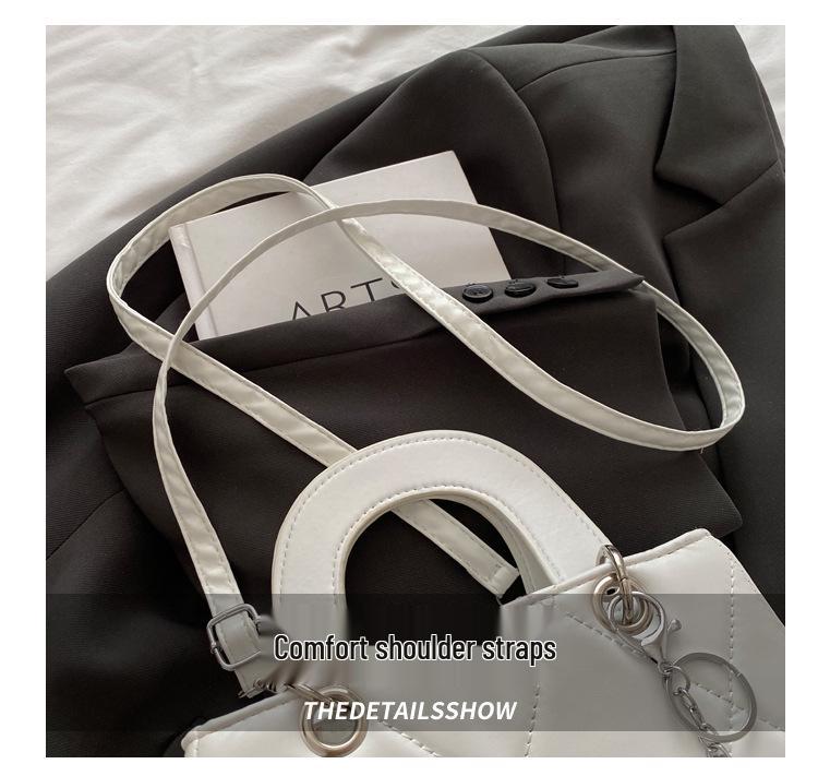 Trendy 2025 Argyle Embroidered Korean-Style Large Capacity Crossbody Handheld Bag
