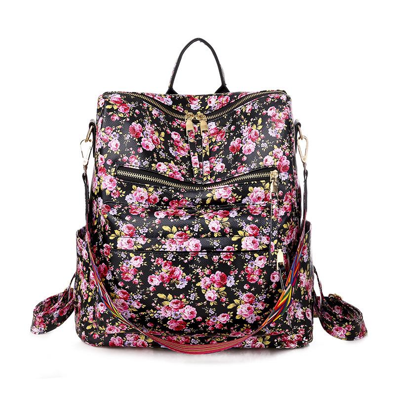 Women's Fashion Trendy Backpack Retro PU Bag Travel Backpack