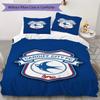 Cardiff City FC Pattern Bedding Uilt Set Uilt Cover Pillowcase Home Decoration Birthday Gift (1 * Duvet Cover + 2 * Pillowcase Without Core)