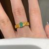 French Style High Carbon Diamond Mint Wheat Ring Unique Elegant Fashionable Womens Jewelry