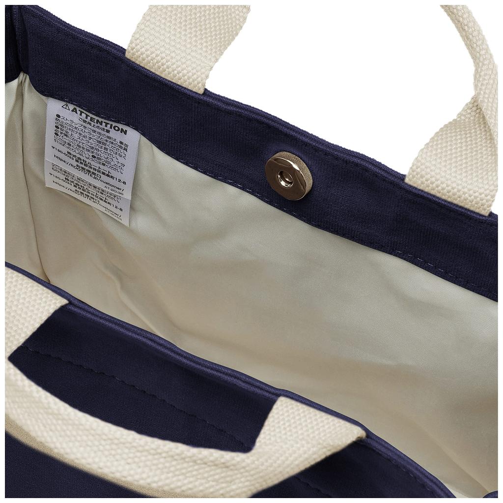 Cotton Shoulder Tote Bag NA Square 2way Tenjiku B 1413 Navy [Rootote] Women's