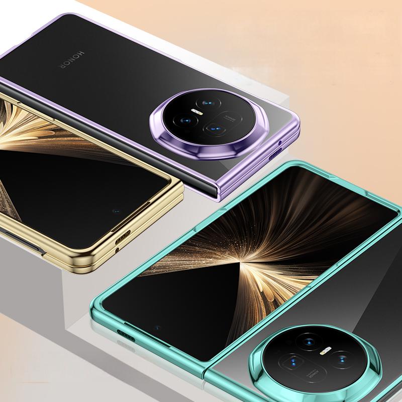 Electroplated Transparent Phone Case For Honor Magic V5 Protective PC Shell MagicV5 Back Cover