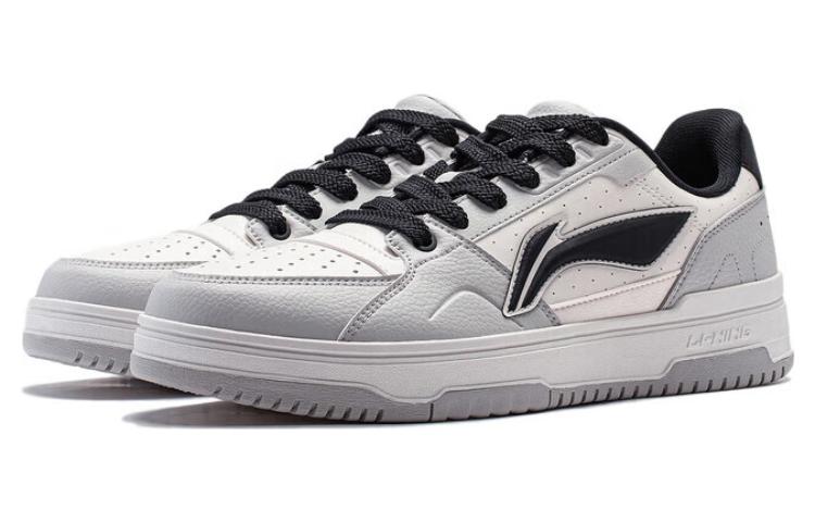 Li Ning Tianji 2.0 Soft Cushioning Low Top Skateboard Shoes Men's White Gray Black AGCT345-1