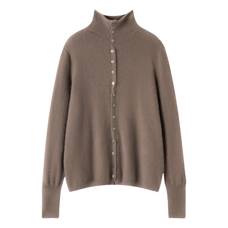 Lekasha Women's Cashmere Cardigan: Autumn/Winter 2026 Collection - Fashionable Thickened Sweater.
