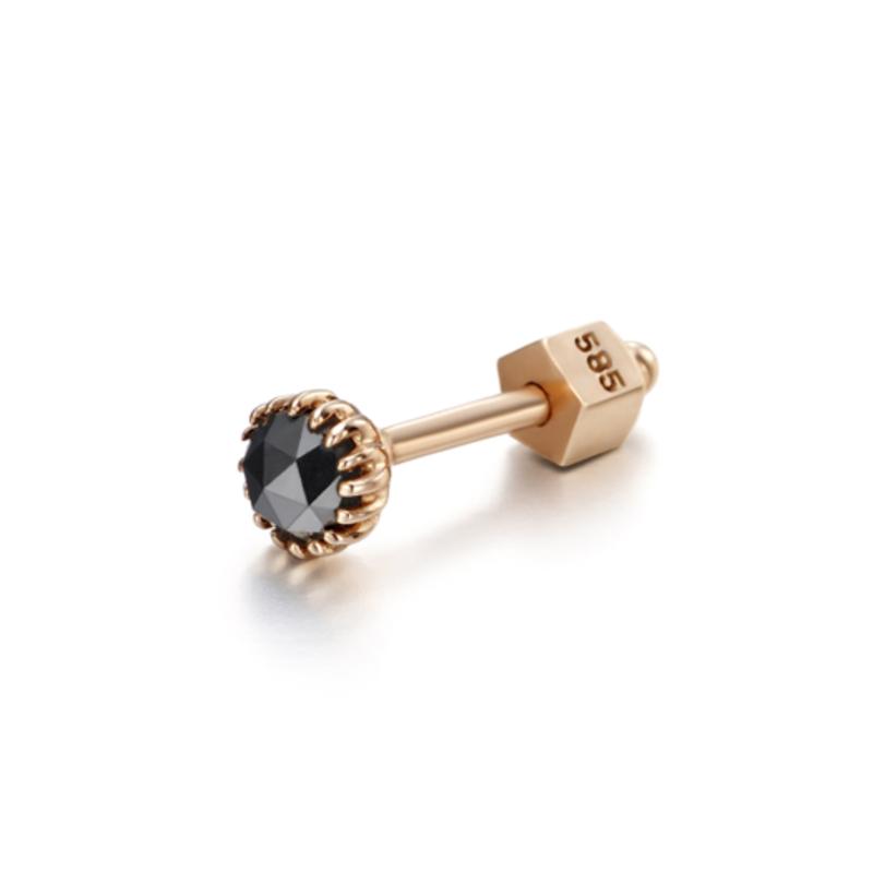 

CRANNE 14k Black Rough Diamond Piercing C24PG025 Rose gold