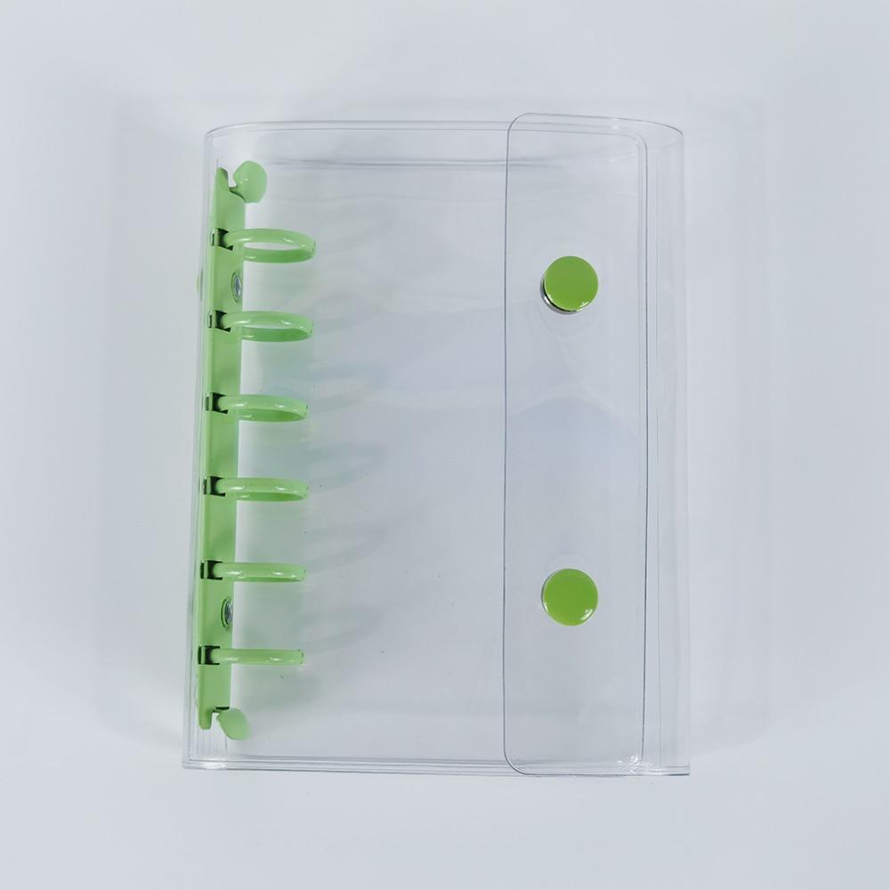 Candy Color Macaron-Themed A7 Binder Cover 6-Hole Transparent Collectible Organizer Double Button Widening Collect Book
