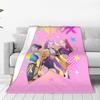 Huntrix Kpop Demon Hunters Blankets  Zoey Rumi Mira Fuzzy Vintage Warm Throw Blankets for Home Decoration