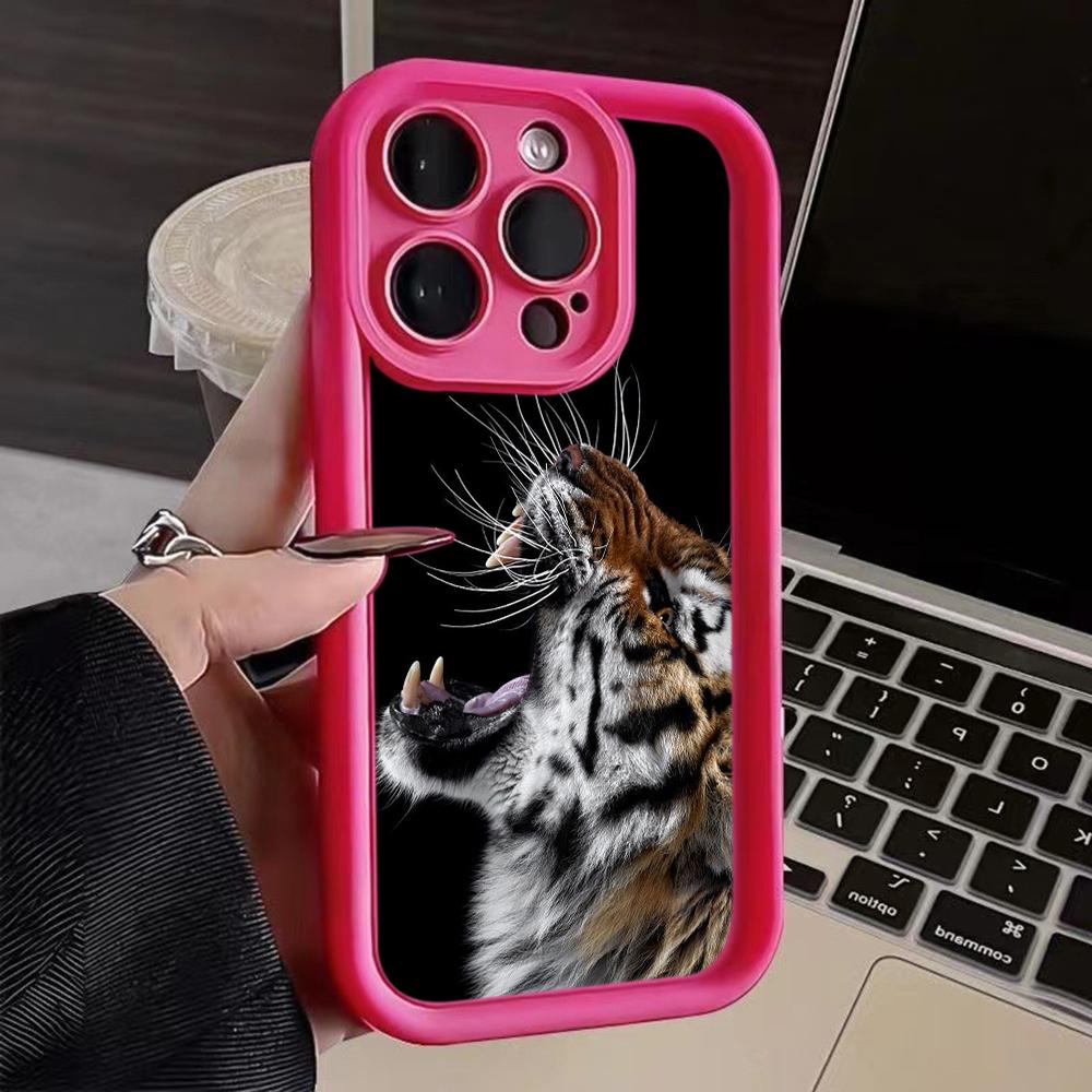 LZ30 Tiger Lion Cat Silicone Phone Case for iPhone 11 13 14 15 16 Pro Max 7 8 16 Plus 12 mini XS Max XR Shockproof Back Cover