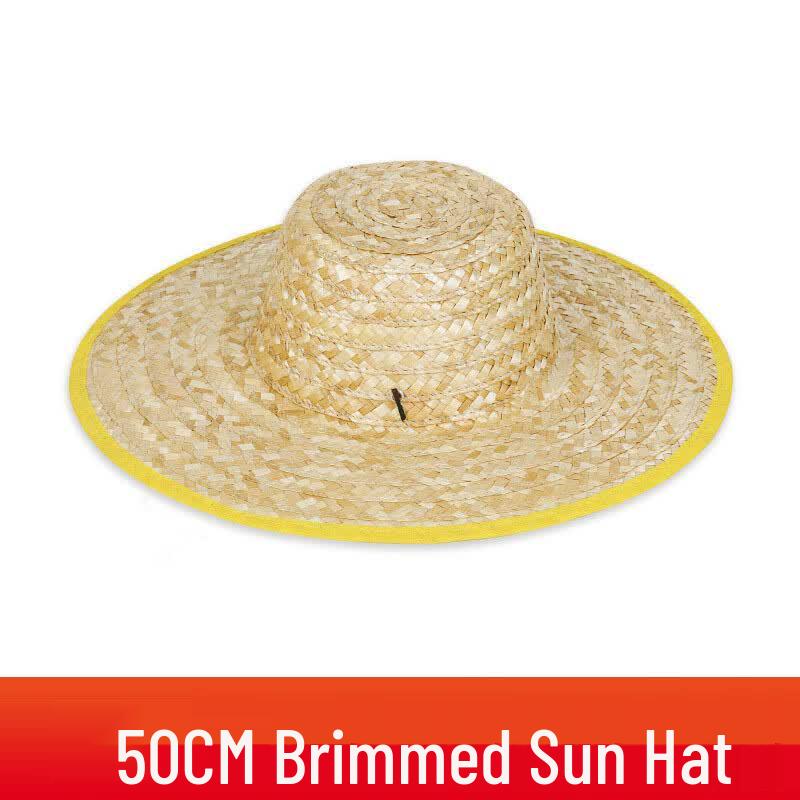 Wide-Brim Summer Work Straw Hat