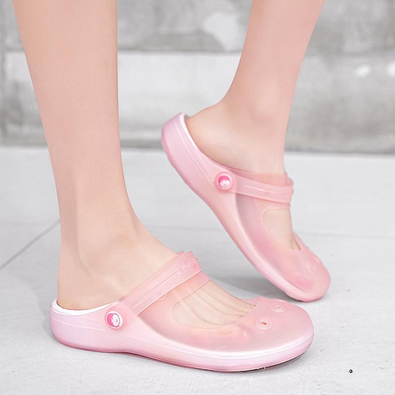 Sandales pour femmes 2025 nouvel été extérieur EVA tempérament fond plat deux en un chaussures à trou d'orteil